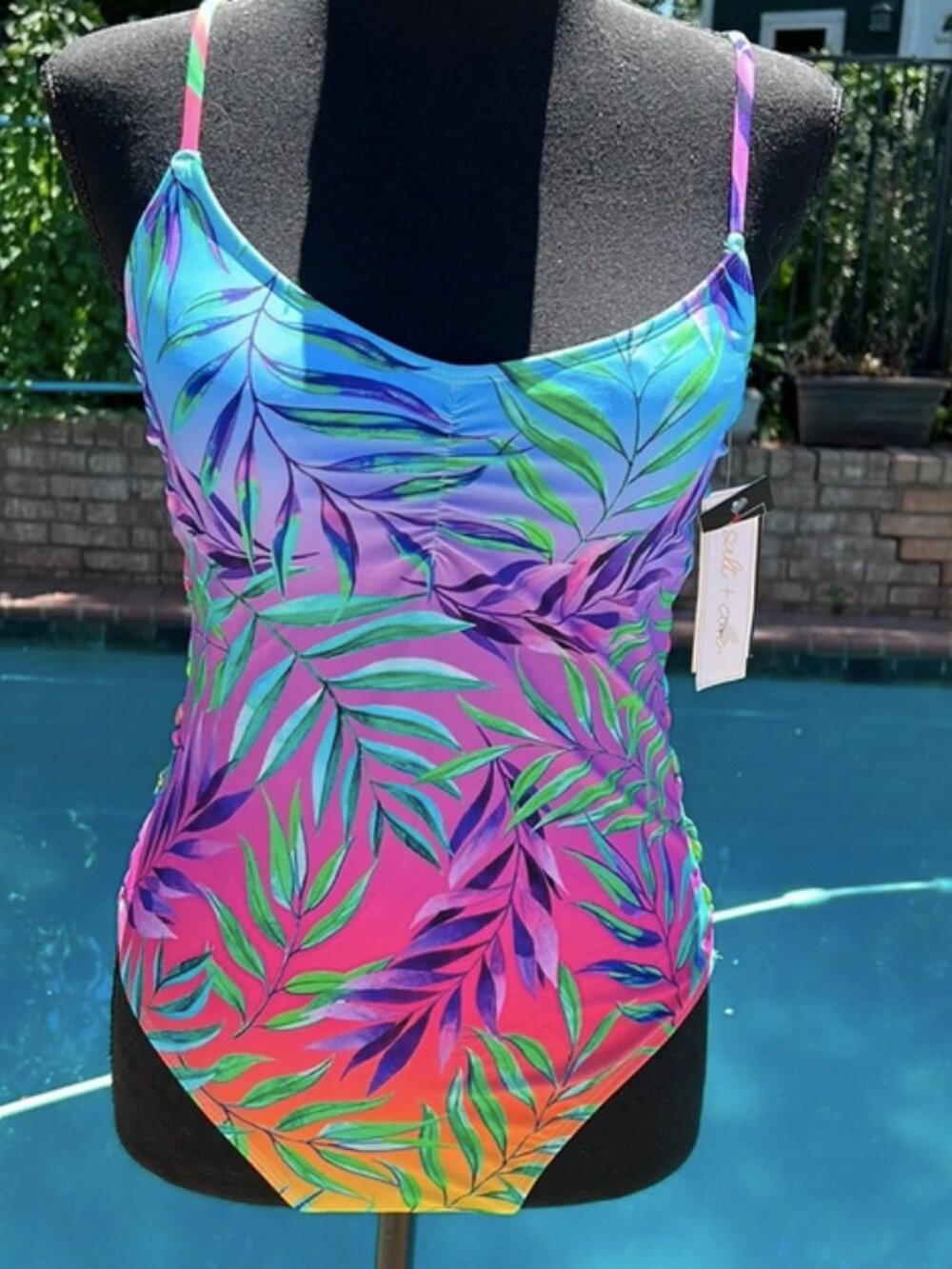 Salt+Cove Tropical Print One Piece Swim suit Size M